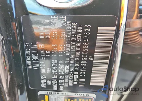 2025 Kia Telluride Ex z USA, uszkodzony, nr VIN 5XYP3DGCXSG647838